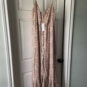 Sage The Label Pink Leopard Maxi Dress